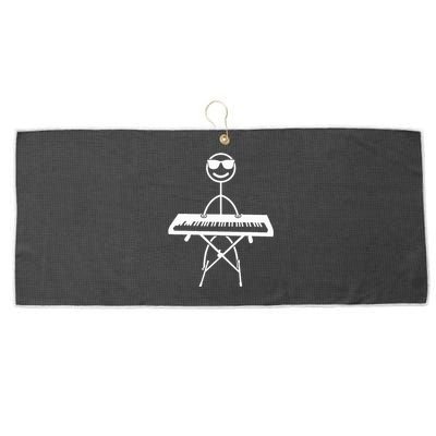 Keyboard Piano Pianist Stick Figure Piano Player Large Microfiber Waffle Golf Towel