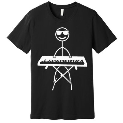 Keyboard Piano Pianist Stick Figure Piano Player Premium T-Shirt