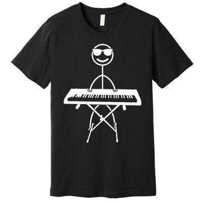 Keyboard Piano Pianist Stick Figure Piano Player Premium T-Shirt