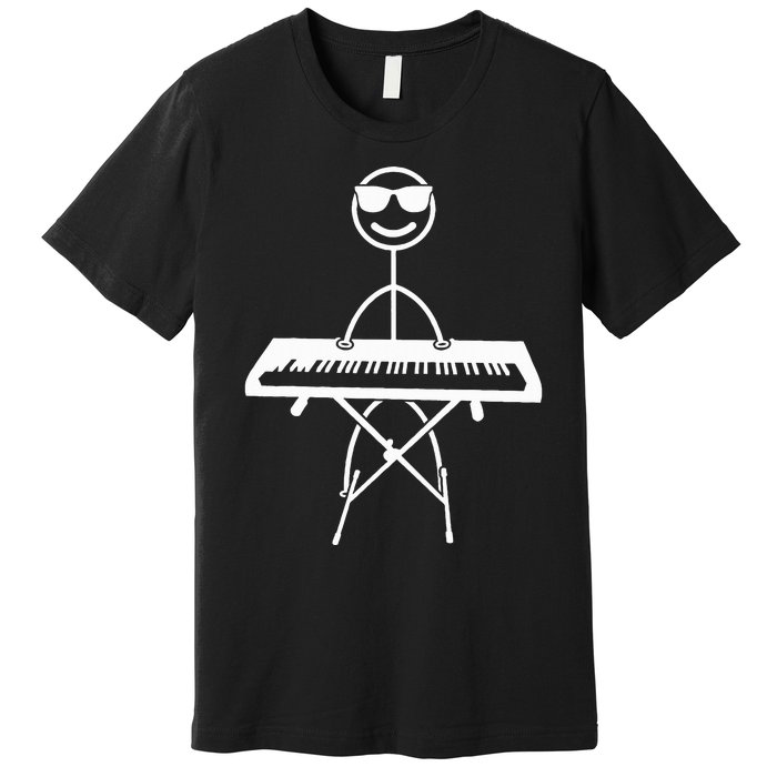 Keyboard Piano Pianist Stick Figure Piano Player Premium T-Shirt