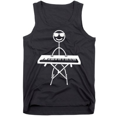 Keyboard Piano Pianist Stick Figure Piano Player Tank Top