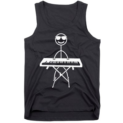 Keyboard Piano Pianist Stick Figure Piano Player Tank Top