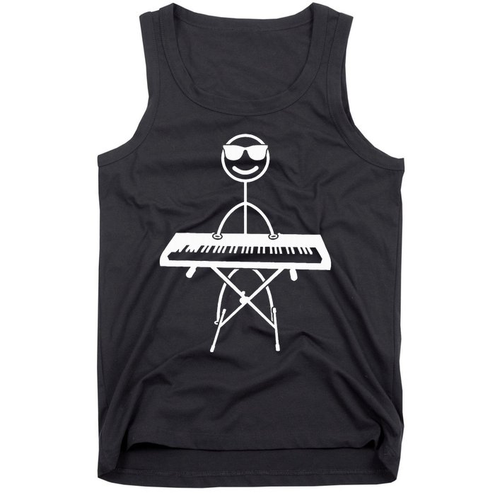 Keyboard Piano Pianist Stick Figure Piano Player Tank Top