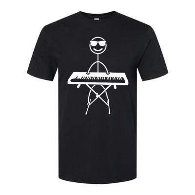 Keyboard Piano Pianist Stick Figure Piano Player Softstyle CVC T-Shirt