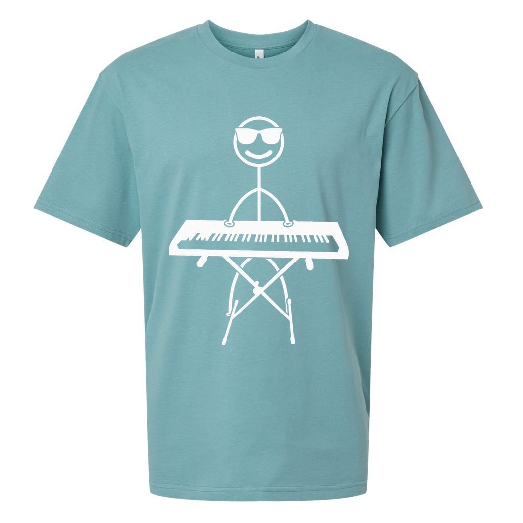 Keyboard Piano Pianist Stick Figure Piano Player Sueded Cloud Jersey T-Shirt