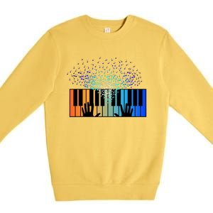 Keyboard Piano Player Funny Musician Keyboardist Gag Premium Crewneck Sweatshirt