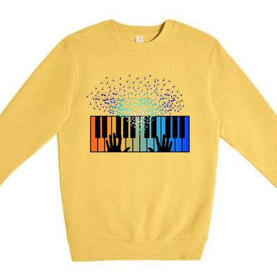 Keyboard Piano Player Funny Musician Keyboardist Gag Premium Crewneck Sweatshirt