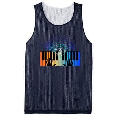 Keyboard Piano Player Funny Musician Keyboardist Gag Mesh Reversible Basketball Jersey Tank