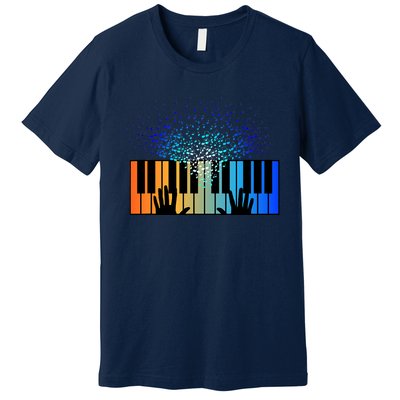 Keyboard Piano Player Funny Musician Keyboardist Gag Premium T-Shirt