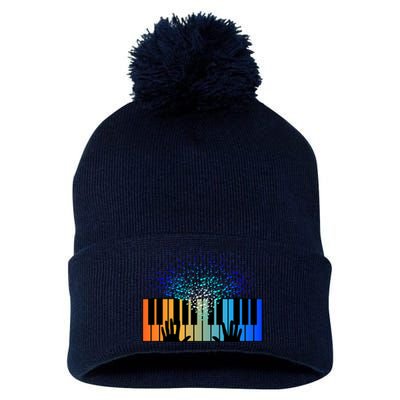 Keyboard Piano Player Funny Musician Keyboardist Gag Pom Pom 12in Knit Beanie