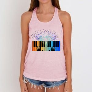 Keyboard Piano Player Funny Musician Keyboardist Gag Women's Knotted Racerback Tank