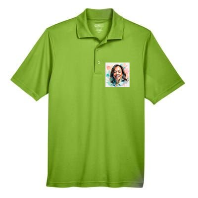 Kamala Pastel Portrait Kamala Harrits Art Kamala Harris Men's Origin Performance Pique Polo