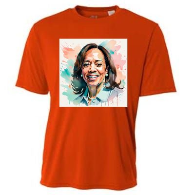 Kamala Pastel Portrait Kamala Harrits Art Kamala Harris Cooling Performance Crew T-Shirt