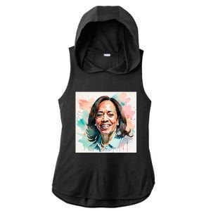 Kamala Pastel Portrait Kamala Harrits Art Kamala Harris Ladies PosiCharge Tri-Blend Wicking Draft Hoodie Tank