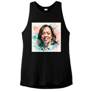 Kamala Pastel Portrait Kamala Harrits Art Kamala Harris Ladies PosiCharge Tri-Blend Wicking Tank