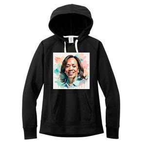 Kamala Pastel Portrait Kamala Harrits Art Kamala Harris Women's Fleece Hoodie