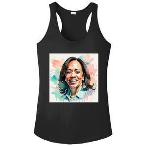 Kamala Pastel Portrait Kamala Harrits Art Kamala Harris Ladies PosiCharge Competitor Racerback Tank