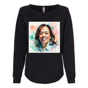 Kamala Pastel Portrait Kamala Harrits Art Kamala Harris Womens California Wash Sweatshirt