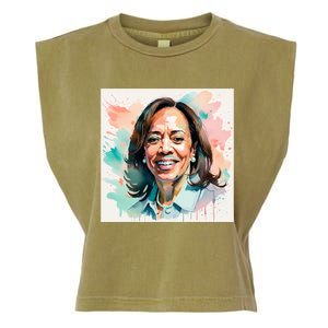 Kamala Pastel Portrait Kamala Harrits Art Kamala Harris Garment-Dyed Women's Muscle Tee