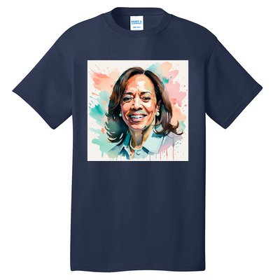 Kamala Pastel Portrait Kamala Harrits Art Kamala Harris Tall T-Shirt