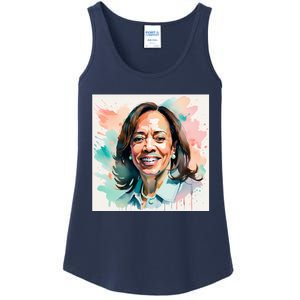 Kamala Pastel Portrait Kamala Harrits Art Kamala Harris Ladies Essential Tank