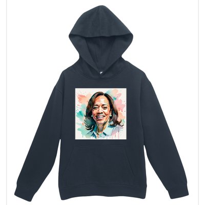 Kamala Pastel Portrait Kamala Harrits Art Kamala Harris Urban Pullover Hoodie