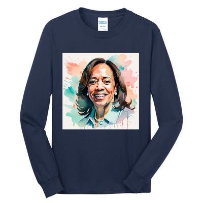 Kamala Pastel Portrait Kamala Harrits Art Kamala Harris Tall Long Sleeve T-Shirt