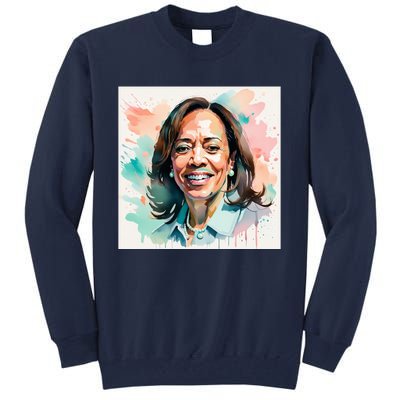 Kamala Pastel Portrait Kamala Harrits Art Kamala Harris Tall Sweatshirt