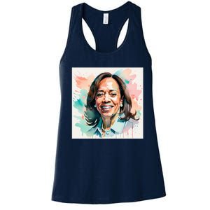 Kamala Pastel Portrait Kamala Harrits Art Kamala Harris Women's Racerback Tank