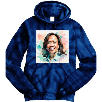 Kamala Pastel Portrait Kamala Harrits Art Kamala Harris Tie Dye Hoodie