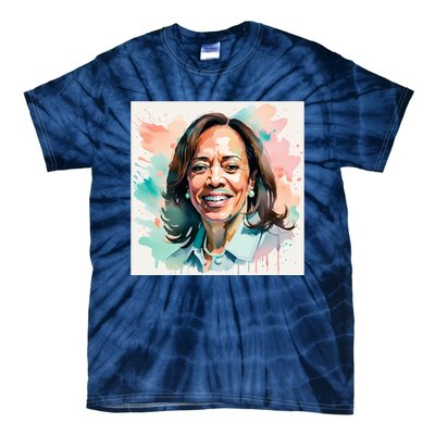 Kamala Pastel Portrait Kamala Harrits Art Kamala Harris Tie-Dye T-Shirt