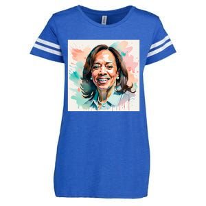 Kamala Pastel Portrait Kamala Harrits Art Kamala Harris Enza Ladies Jersey Football T-Shirt