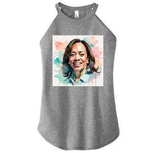 Kamala Pastel Portrait Kamala Harrits Art Kamala Harris Women's Perfect Tri Rocker Tank