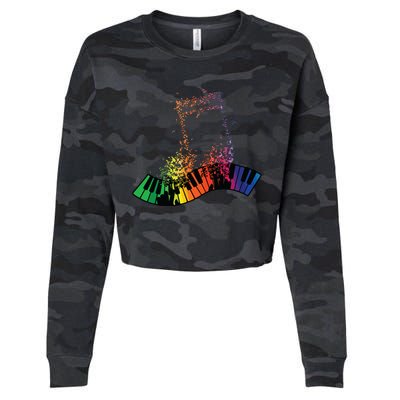 Keyboard Piano Player Funny Musician Keyboardist Gag Outfit Cropped Pullover Crew