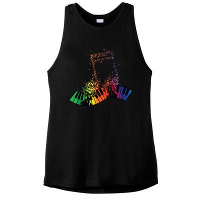 Keyboard Piano Player Funny Musician Keyboardist Gag Outfit Ladies PosiCharge Tri-Blend Wicking Tank