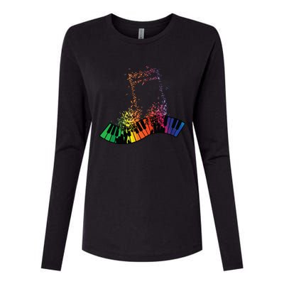 Keyboard Piano Player Funny Musician Keyboardist Gag Outfit Womens Cotton Relaxed Long Sleeve T-Shirt