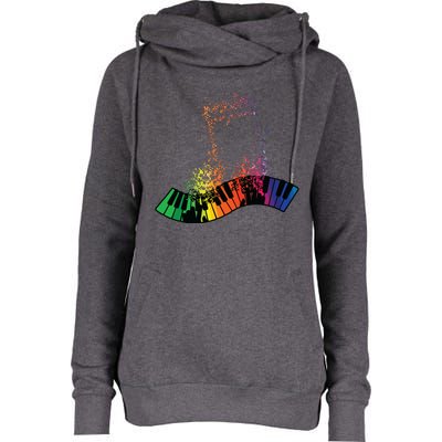 Keyboard Piano Player Funny Musician Keyboardist Gag Outfit Womens Funnel Neck Pullover Hood