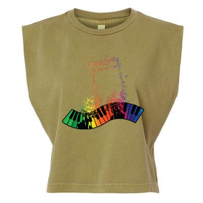 Keyboard Piano Player Funny Musician Keyboardist Gag Outfit Garment-Dyed Women's Muscle Tee