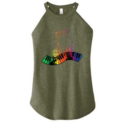 Keyboard Piano Player Funny Musician Keyboardist Gag Outfit Women's Perfect Tri Rocker Tank