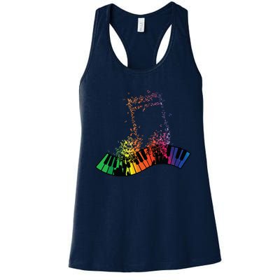 Keyboard Piano Player Funny Musician Keyboardist Gag Outfit Women's Racerback Tank