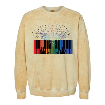 Keyboard Piano Player Funny Musician Keyboardist Gag Outfit Colorblast Crewneck Sweatshirt