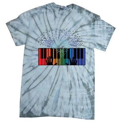 Keyboard Piano Player Funny Musician Keyboardist Gag Outfit Tie-Dye T-Shirt