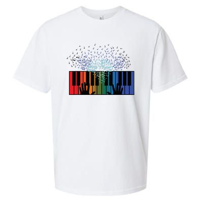 Keyboard Piano Player Funny Musician Keyboardist Gag Outfit Sueded Cloud Jersey T-Shirt