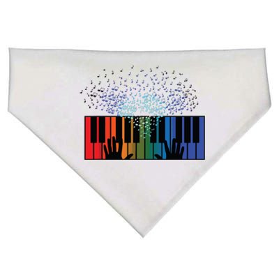 Keyboard Piano Player Funny Musician Keyboardist Gag Outfit USA-Made Doggie Bandana