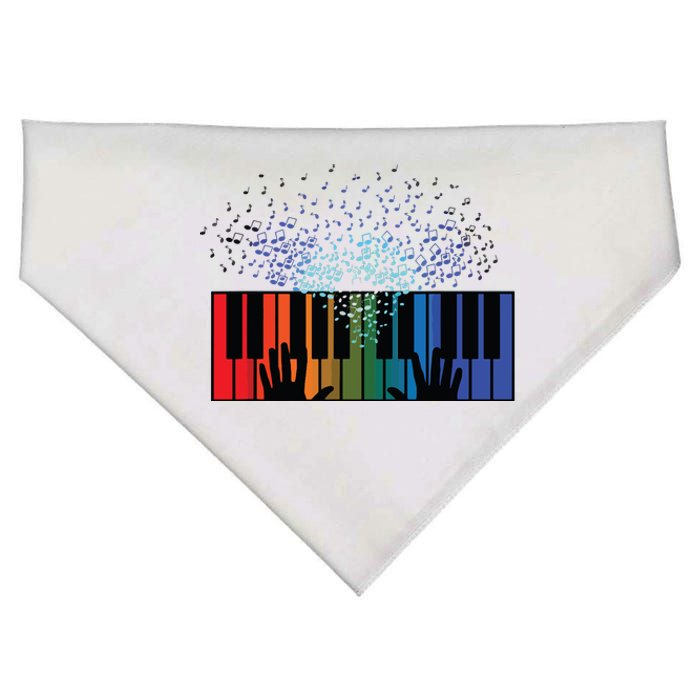 Keyboard Piano Player Funny Musician Keyboardist Gag Outfit USA-Made Doggie Bandana