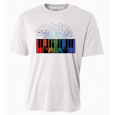 Keyboard Piano Player Funny Musician Keyboardist Gag Outfit Cooling Performance Crew T-Shirt