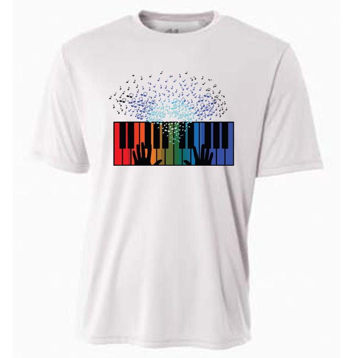 Keyboard Piano Player Funny Musician Keyboardist Gag Outfit Cooling Performance Crew T-Shirt