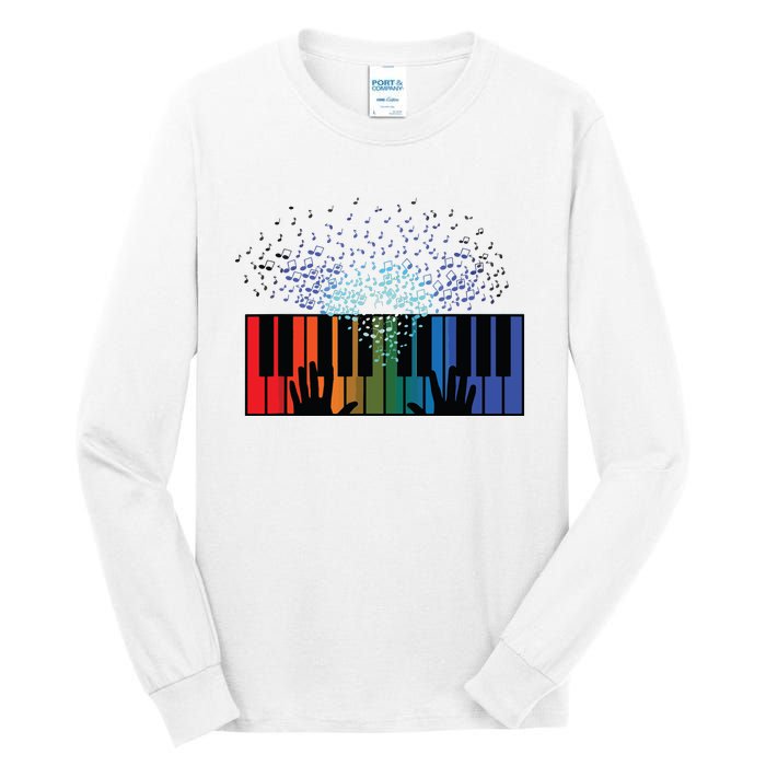 Keyboard Piano Player Funny Musician Keyboardist Gag Outfit Tall Long Sleeve T-Shirt