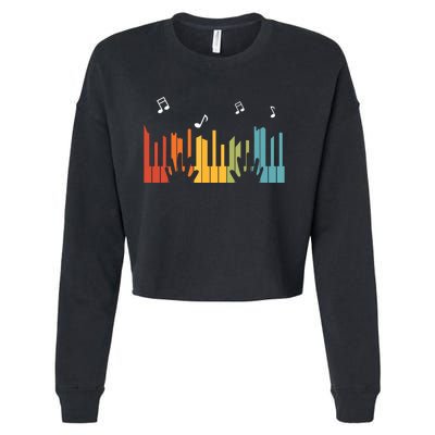 Keyboard Piano Player Gift Piano Cropped Pullover Crew