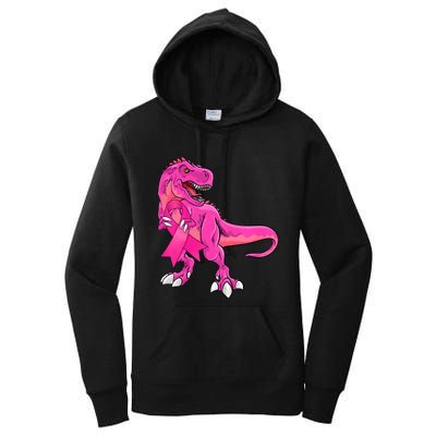 Kids Pink Ribbon Dinosaur Breast Cancer Awareness Boy Women's Pullover Hoodie